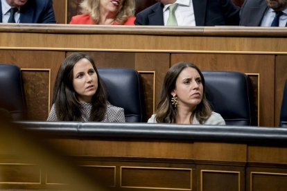 Belarra y Montero, este martes en el Congreso.