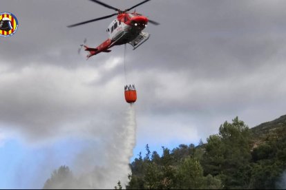 Un avión del Consorcio Provincial de Bomberos en el incendio Forestal de Alzira.