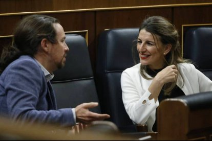 Pablo Iglesias con Yolanda Díaz en una imagen de archivo