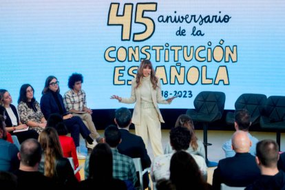 María Gómez, este lunes, en un acto enmarcado dentro del 45 aniversario de la Constitución.