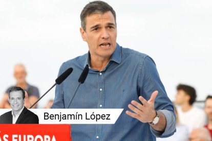 Pedro Sánchez, en un mitin este domingo