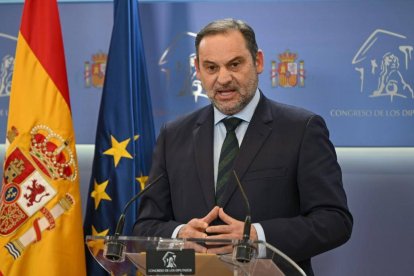 José Luis Ábalos, en su rueda de prensa en el Congreso este pasado martes.