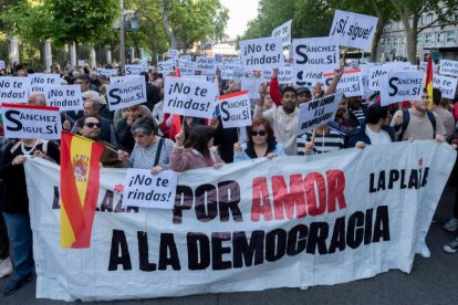 Manifestación en apoyo a Sánchez