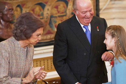 La Reina Sofía, Don Juan Carlos y Leonor