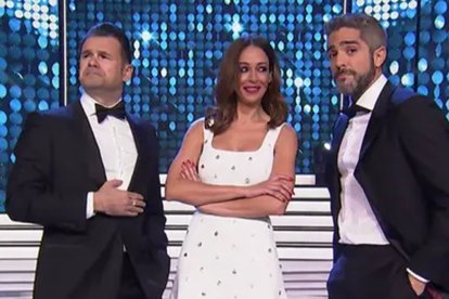 Roberto Leal, Iñaki López y Eva González en la promo