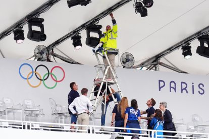 Preparativos previos a la ceremonia de inauguración