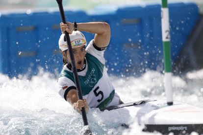 Maialen Courraut durante su participación en los Juegos de Tokio en los que logró una plata