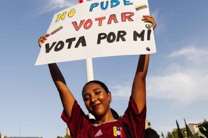 Venezolana protesta en España