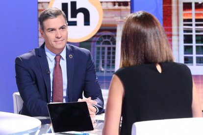 Pedro Sánchez, en una de de sus entrevistas en TVE.