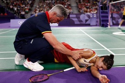 Carolina Marín, lesionada en su semifinal