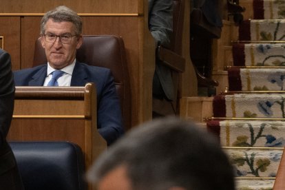 Pedro Sánchez y Alberto Núñez Feijóo en el Congeso de los Diputados