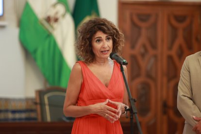 María Jesús Montero, durante su visita institucional al Ayuntamiento de Rota (Cádiz).