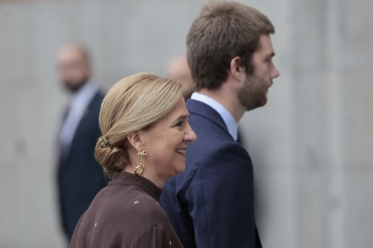 ILa nfanta Cristina y Juan Valentin Urdangarin, en abril de 2024 en Madrid.