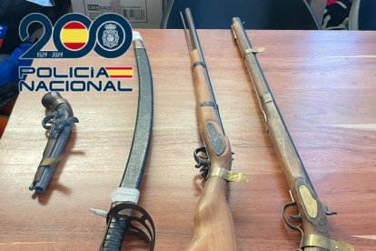 Armas decomisadas por la Policía Nacional