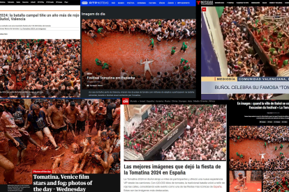 Medios de comunicación hablando sobre La Tomatina