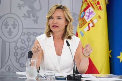 La ministra Portavoz, Pilar Alegría, durante una rueda de prensa posterior a la reunión del Consejo de Ministros.