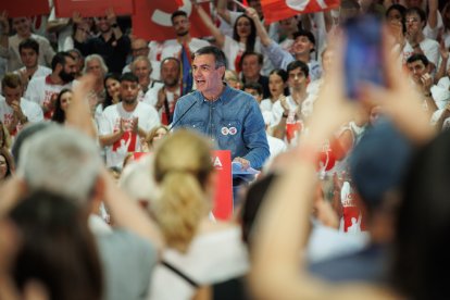 Pedro Sánchez durante un acto del PSOE.