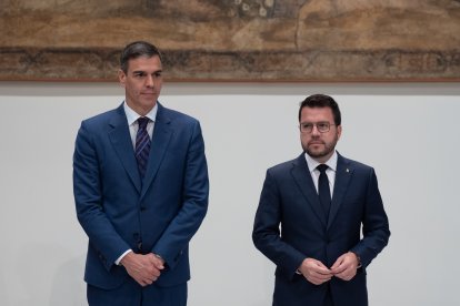 Pedro Sánchez, junto al republicano Pere Aragonés