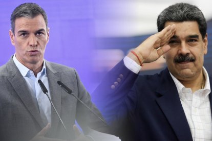 Pedro Sánchez junto a Nicolás Maduro