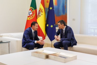 El presidente del Gobierno, Pedro Sánchez, durante la visita del primer ministro de la República de Portugal, Luís Montenegro, en abril.