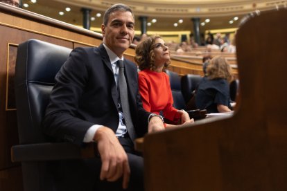 El presidente del Gobierno, Pedro Sánchez durante una sesión en el Congreso de los Diputados.