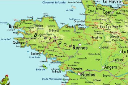 Mapa de la Bretaña francesa