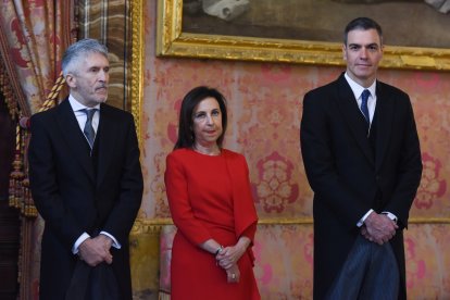 Fernando Grande-Marlaska, Margarita Robles y Pedro Sánchez