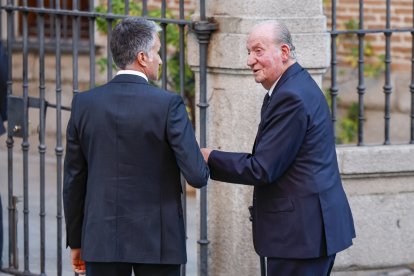 El Rey Juan Carlos, en el funeral de Juan Gomez Acebo, este 8 de septiembre.