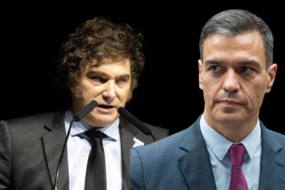 Javier Milei junto a Pedro Sánchez