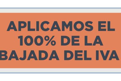 Cartel de Mercadona informando de la bajada del IVA en 2023