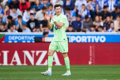 Robert Lewandowski, durante el Alavés-Barcelona.