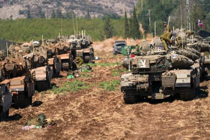 Tropas de Israel cerca de la frontera con el Líbano.