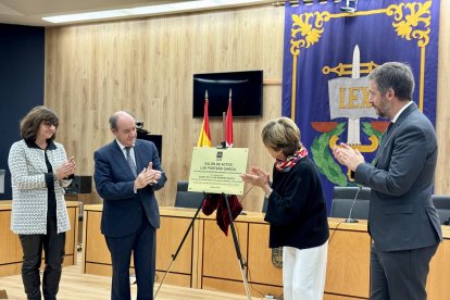 Homenaje a Luis Portero de la comunidad de Madrid, en los juzgados de Plaza de Castilla.