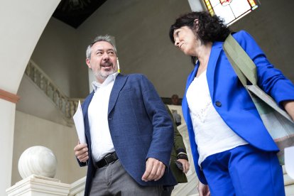 El secretario general del PSOE de Andalucía, Juan Espadas, en el Parlamento de Andalucía.