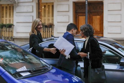 La Infanta Cristina, en el funeral de Juan Miguel Villar Mir en Madrid.