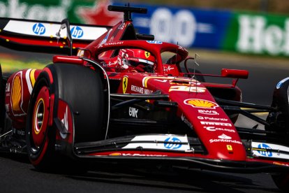 Charles Leclerc, con su Ferrari, en el Gran Premio de Hungría de esta temporada.