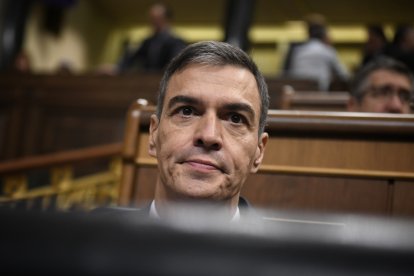 El presidente del Gobierno, Pedro Sánchez, durante una sesión de control al Gobierno.