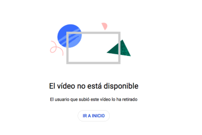 Pantalla que anuncia que el autor ha retirado el vídeo sobre Amaia Montero.