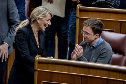 Yolanda Díaz e Íñigo Errejón juntos en el Congreso en una imagen de archivo