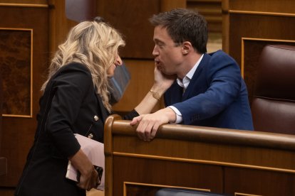 Yolanda Díaz e Iñigo Errejón en el Congreso.