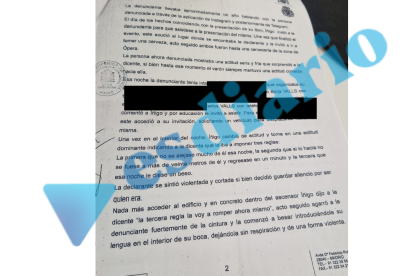 La denuncia a la que ha tenido acceso ESdiario