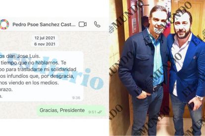 Pedro Sánchez junto a Víctor de Aldama