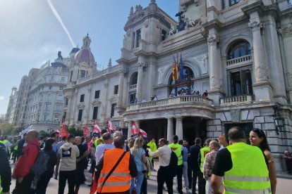 Manifestación de conductores de autobús en Valencia