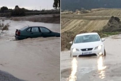 Coches atrapados en inundaciones este martes 29 de octubre en Valencia.