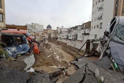 Calles destruidas en Chiva