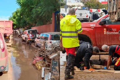 Bomberos de Alicante siguen en Valencia para liberar calles y achicar garajes