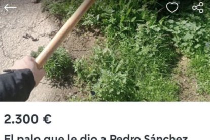 Anuncio en Wallapop del palo que le dio Sánchez en Paiporta