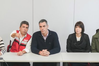 Carlos Mazón, Diana Morant y Pedro Sánchez