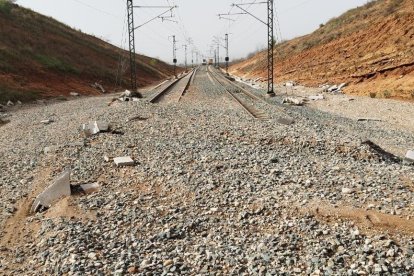 Vías de tren afectadas por la DANA