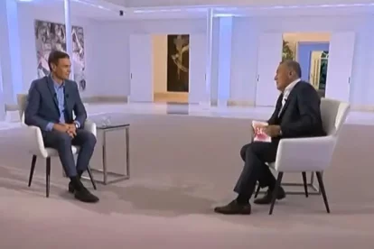 Pedro Sánchez con Xabier Fortes en TVE.